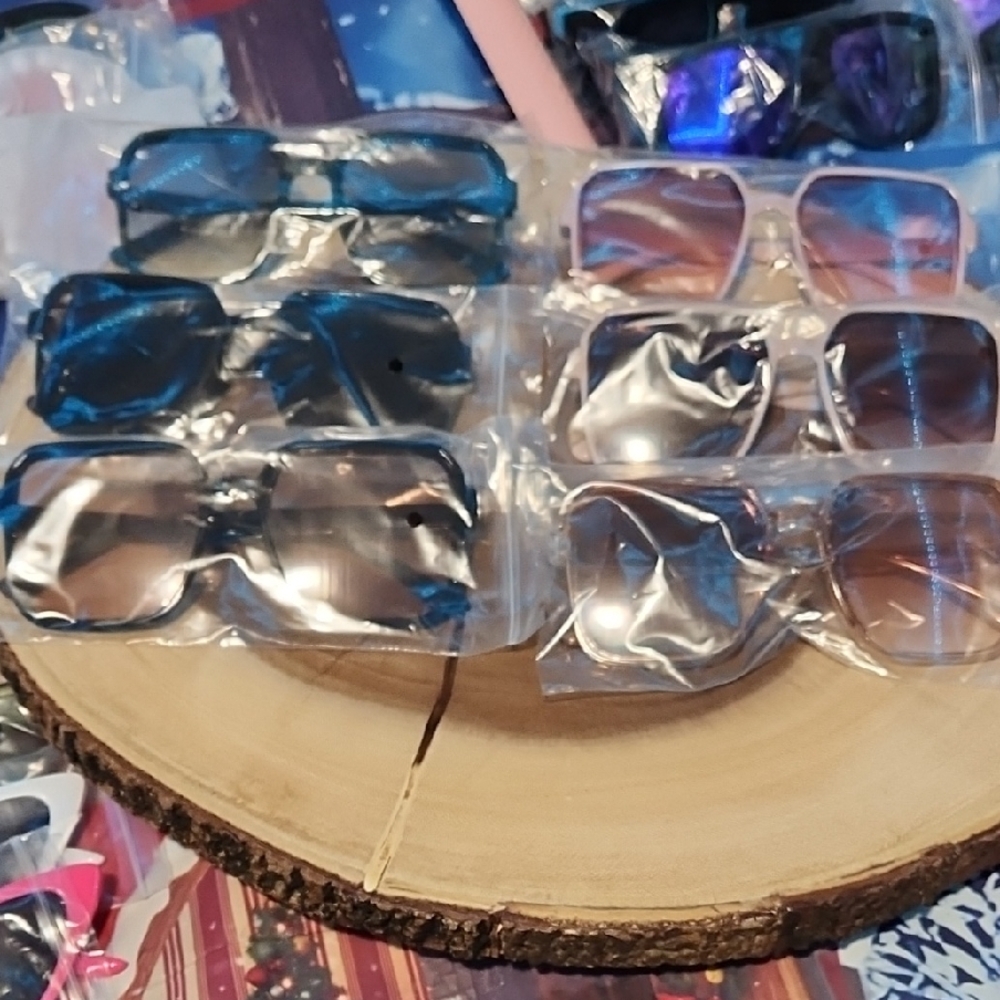 (6) Large Stylish Square Retro Sunglasses *Great for All Your Outfit Needs* New